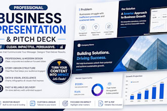 design a professional business presentation or pitch deck
