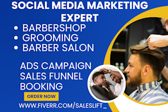 promote barbershop services grooming via social media marketing barber salon ads