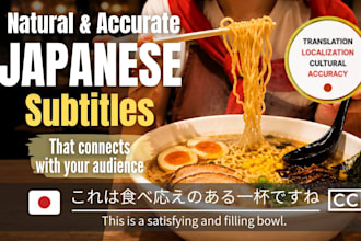 translate and localize english subtitles into natural japanese
