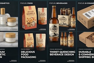 do product package design for cosmetics, food, beverages, ecommerce package