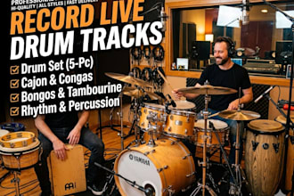 record drum set cajon conga bongo tambourine percussion rhythm live drum tracks