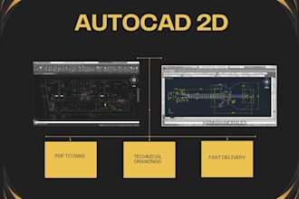 redraw sketches, pdfs and images into autocad 2d
