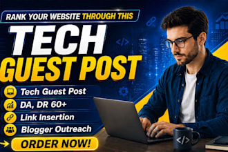 build tech backlink via tech guest post on high DR tech blog