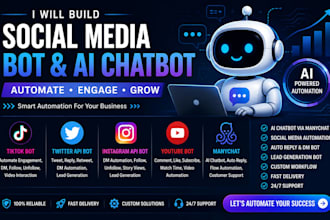 build social media bot tiktok bot twitter api bot youtube bot instagram api bot