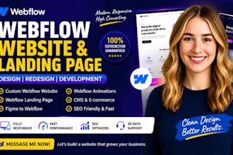 design webflow website and webflow landing page as a webflow developer