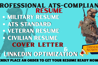 write a professional military to civilian resume