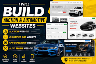 aution website classified ads website car dealership website auto repair website