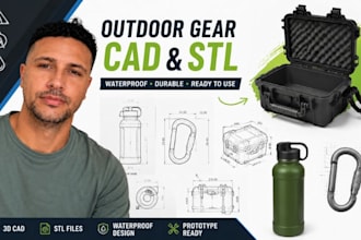 outdoor gear cad, survival equipment stl, waterproof 3d prototype model