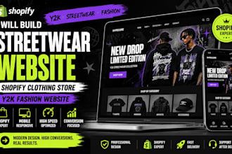 build streetwear website, shopify clothing store, y2k fashion website