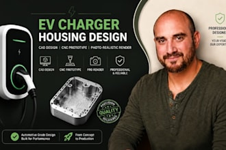 automotive cad, ev charger housing, cnc prototype, product render pro service