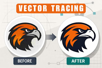 manually vector trace, redraw logo, convert png to svg, ai, eps vector