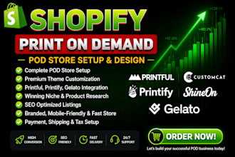 design print on demand etsy shopify store printiful printify print website pod