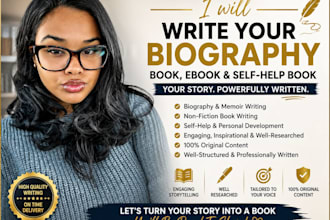 help you to write your biography book ebook writer non fiction self help writer