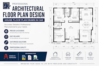 design architectural floor plan and house floor plan in autocad cad