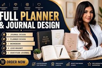 design printable and editable journals, planners and workbooks in canva