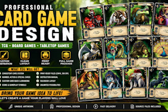design trading card game tcg card deck print ready