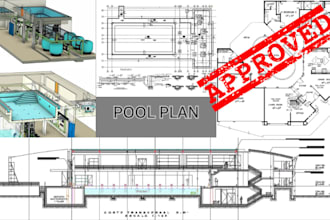 design and detailed swimming pool for permit and construction