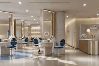 modern beauty salon,hairdresser,interior barber shop design,spa render,3dmockup