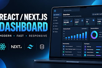 develop a custom react and nextjs dashboard for your business