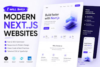 develop a modern react and nextjs dashboard