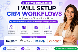 setup CRM workflows  dolibarr yetiforce koban  eudonet CRM pro
