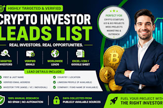 provide targeted crpto lnvestor lead with verified email