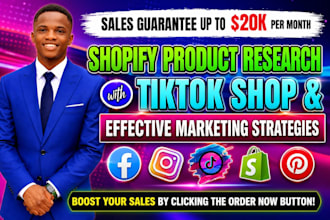 do amazon, tiktok shop, shopify dropshipping winning product research marketing