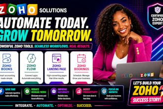 setup zoho books zoho flow zoho landing page zoho bookings workflow automation