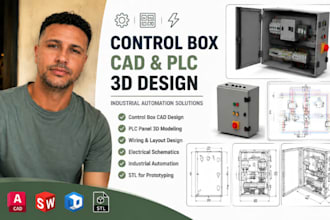 control box cad, industrial automation stl, plc system 3d prototype model