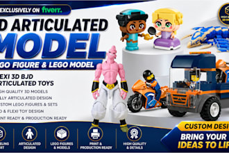 do 3d articulated model, lego figure, lego model, flexi 3d bjd articulated toys