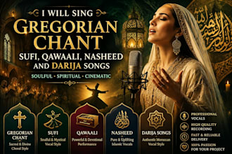 sing gregorian chant, sufi, qawwali, nasheed and darija songs
