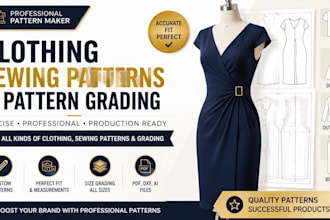 custom clothing design, sewing patterns and pattern grading expert