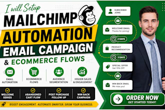 setup mailchimp automation email campaign and ecommerce flows