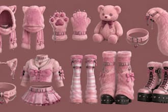 create vrchat avatar props outfits acccessories with weapon for avatar