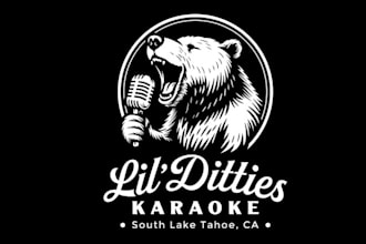 design karaoke bar podcast brand logo