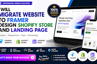 migrate website framer design shopify store landing page