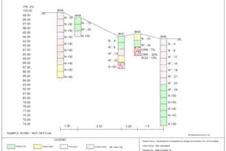 provide professional geotechnical reports bore log and sbc calculations