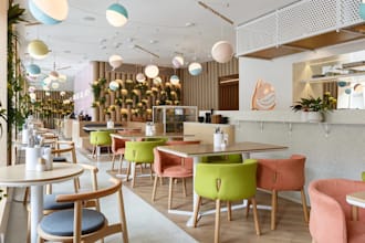 do 3d cafe interior design, coffee shop cgi rendering, restaurant visualization
