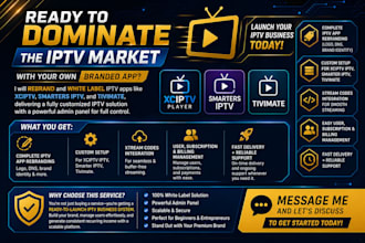 white label iptv app xciptv tivimate with admin panel