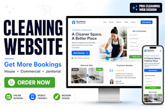 design cleaning website for cleaning company and services
