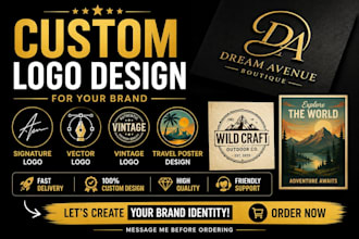 design signature logo, vector, vintage travel poster in 24 hours