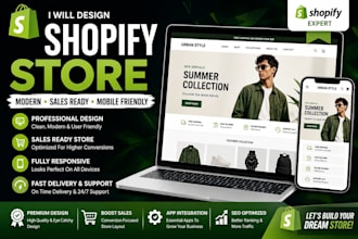 design modern shopify store, redesign shopify website