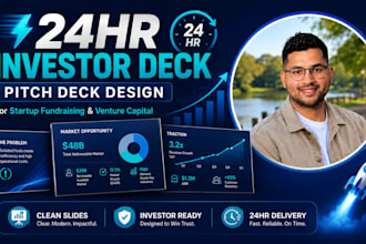 24hr investor pitch deck design for startups fundraising and venture capital