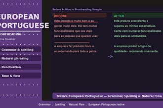 proofread and correct your text in european portuguese