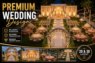 design wedding event 2d and 3d layout