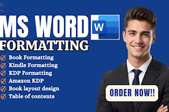 type, design, format microsoft word document, ms word formatting, copy editing