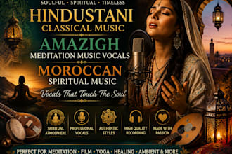 sing hindustani classical, amazigh meditation and moroccan spiritual music