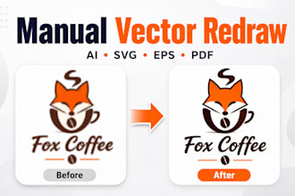 manually vectorize and redraw your logo to ai svg eps