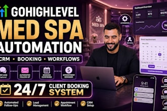 set up gohighlevel CRM automation ghl booking workflow for med spas