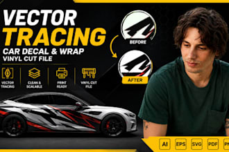 vector tracing for vehicle wrap, car decal vector, vinyl cut file